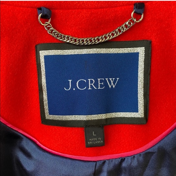 J. Crew Blazer Coat Italian Wool Cashmere Blend Like New Large Red - Picture 9 of 15